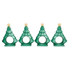 Servilleteros de cerámica Árbol de Navidad - Set de 4
