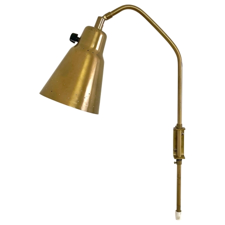 Swedish Adjustable Wall Lamp SL3 in Perforated Brass - Alf Svensson for Bergbom