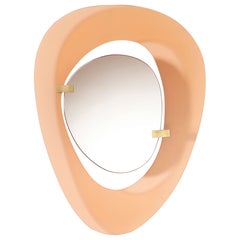 Max Ingrand mirror with glass frame and brass mounts, Fontana Arte, Italy, 1960s