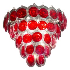 Red Disc  Striking Murano Chandelier