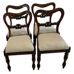 Set of 4 Antique Victorian Quality Mahogany Dining Chairs