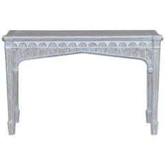 Antique English Painted Gothic Oak Console Server Table, circa 1840