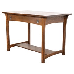 Lifetime Furniture Escritorio o mesa de biblioteca antiguos Mission Oak Arts & Crafts