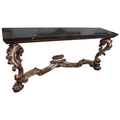 19th Century Italian Painted and Gilded Console Table