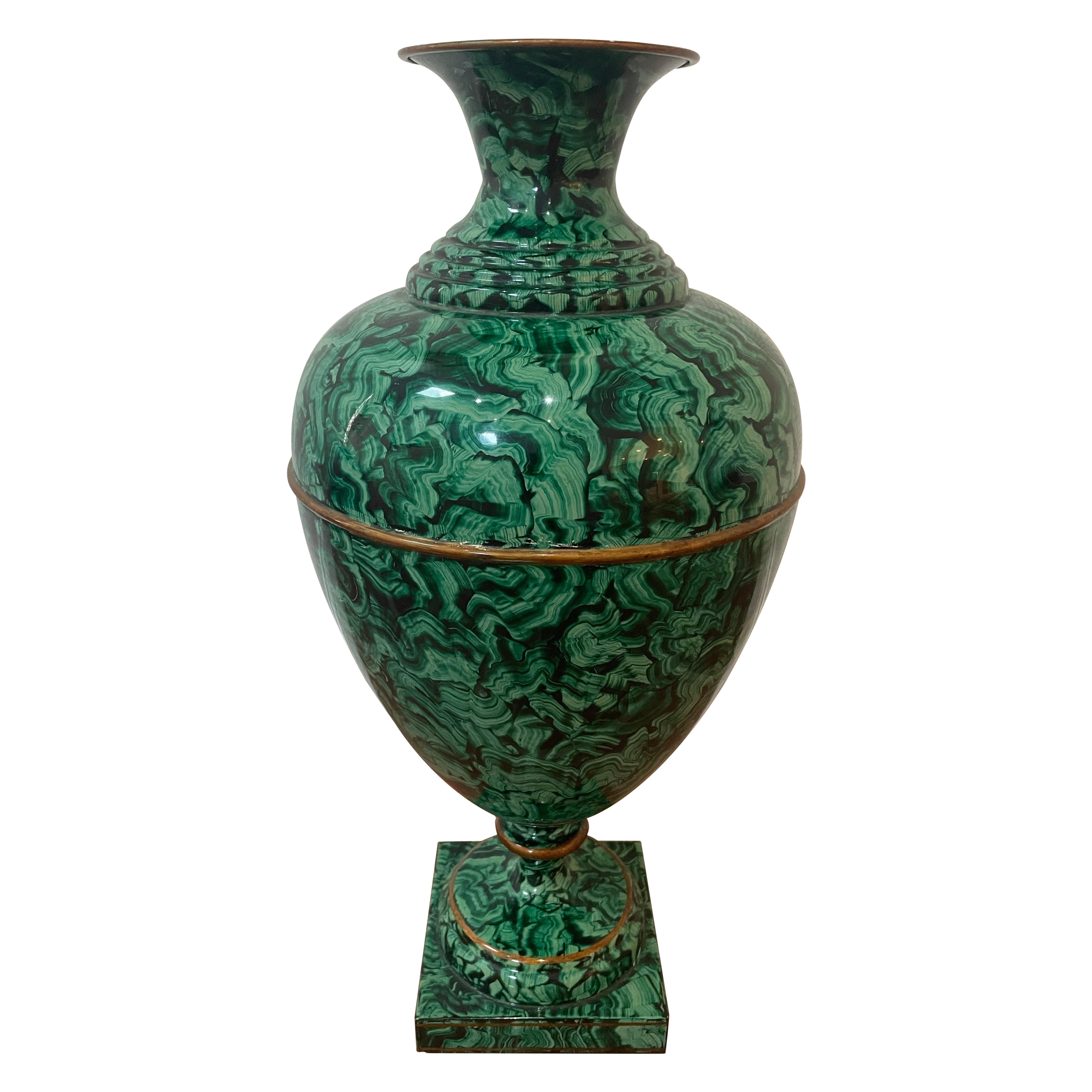 Vase Maitland Smith en métal fausse finition