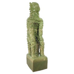 Green glazed stoneware "Bastet" by Laurent Dufour, 2024.