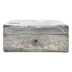 Antique Pewter Rectangular Box, Italy, Early 20th Century