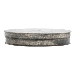 Antique Pewter Oval Box, Italy, Early 20th Century