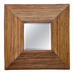 Vintage Coastal Pencil Reed Mirror