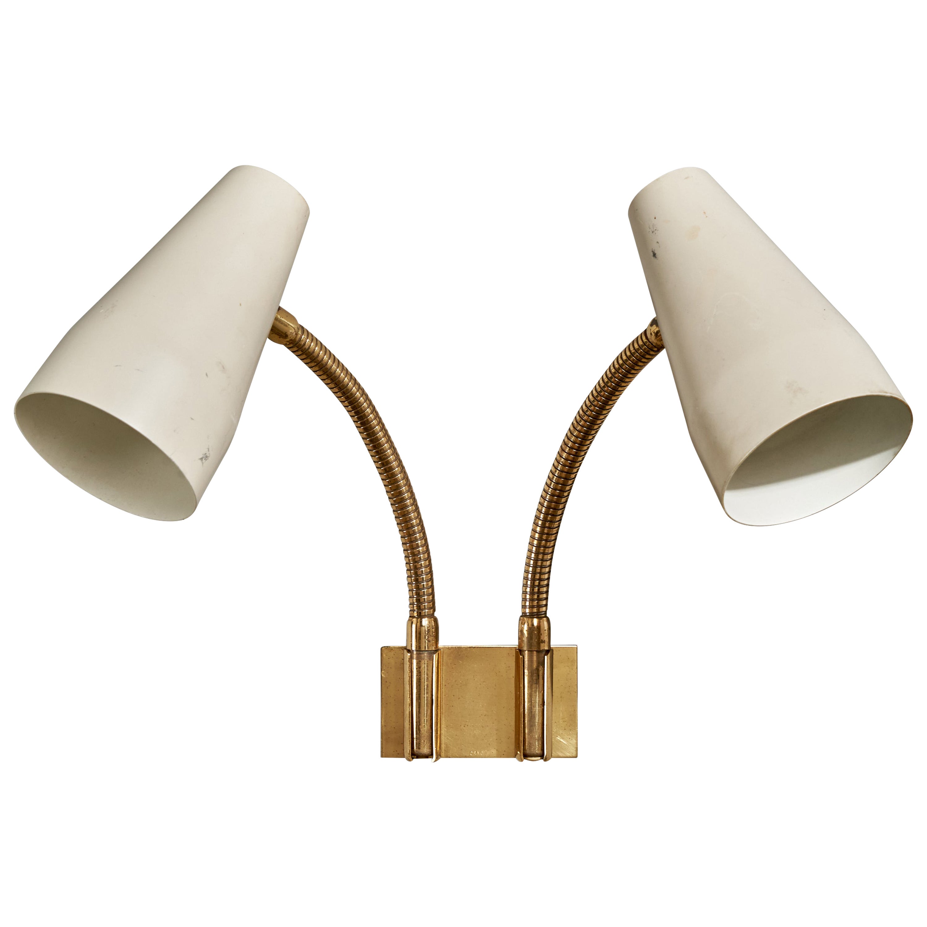 Lisa Johansson-Pape, Wall Light, Brass, Metal, Finland, 1960s