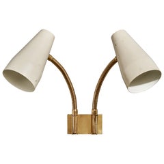 Lisa Johansson-Pape, Wall Light, Brass, Metal, Finland, 1960s