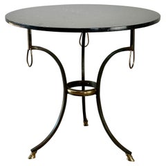 French Iron & Brass Gueridon with Stone Top attributed to Yale Burge