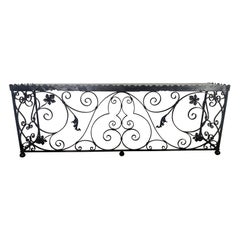 Antique Spanish Wrought Iron Console w/ Sectioned Slated Top C. 1920