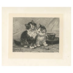 "Sentimiento amistoso" - Gatos y gatitos de Henriette Ronner (1894)