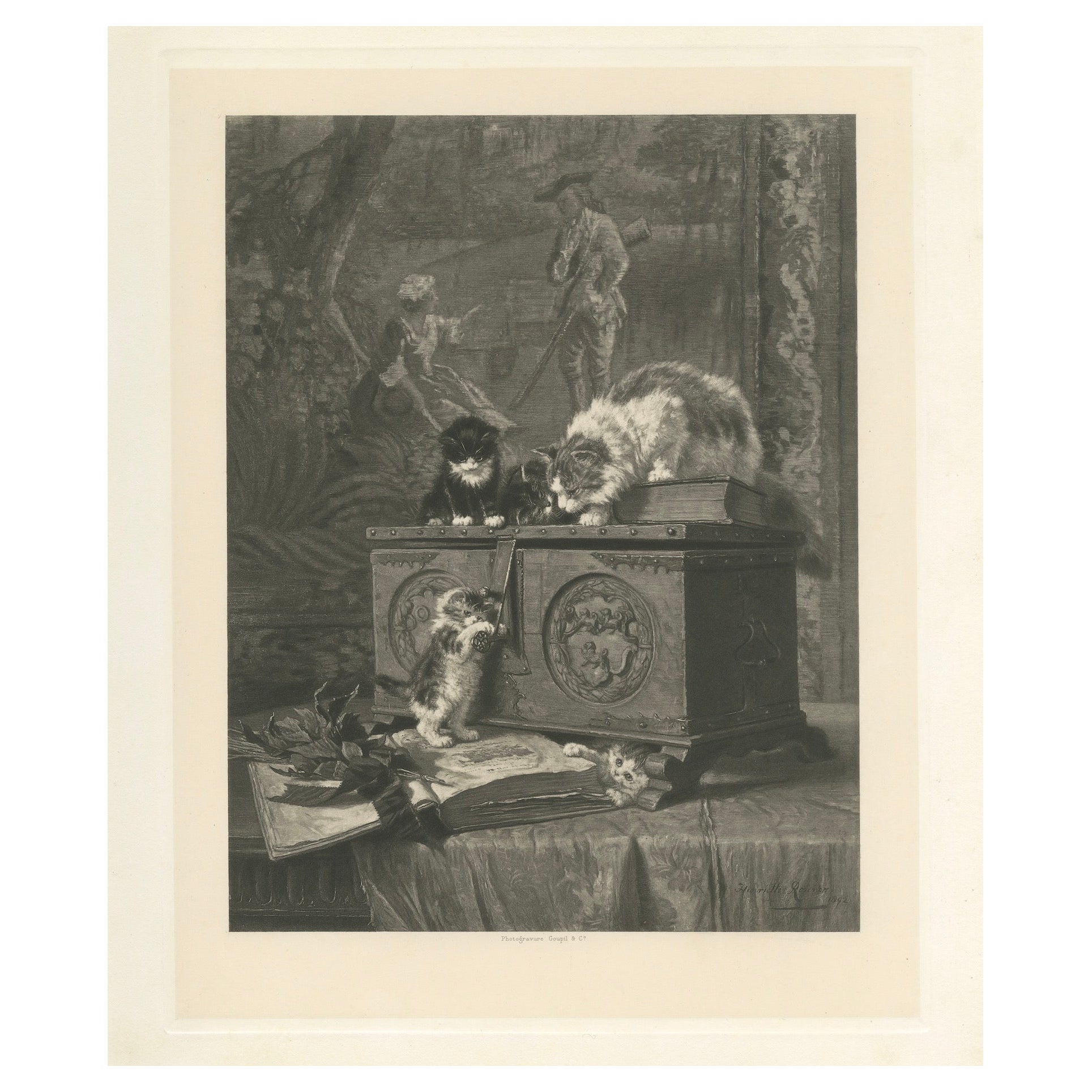 "Los jóvenes aventureros" - Gatos y gatitos de Henriette Ronner (1894)