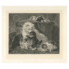 "Amor de madre" - Gatos y gatitos de Henriette Ronner (1894)