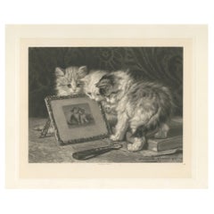 "Reflejos de gatitos" - Gatos y gatitas de Henriette Ronner (1894)