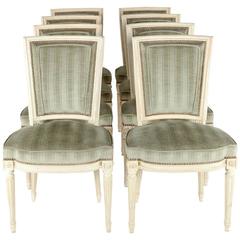 Louis XVI Style Dining Chairs in Set of Eight from Paris