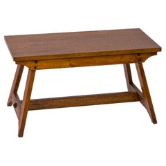 Spanish Style Mid Century Solid Oak with Steel Rivets - France 1960's