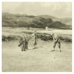 Grabado de golf Douglas Adams, El putting green