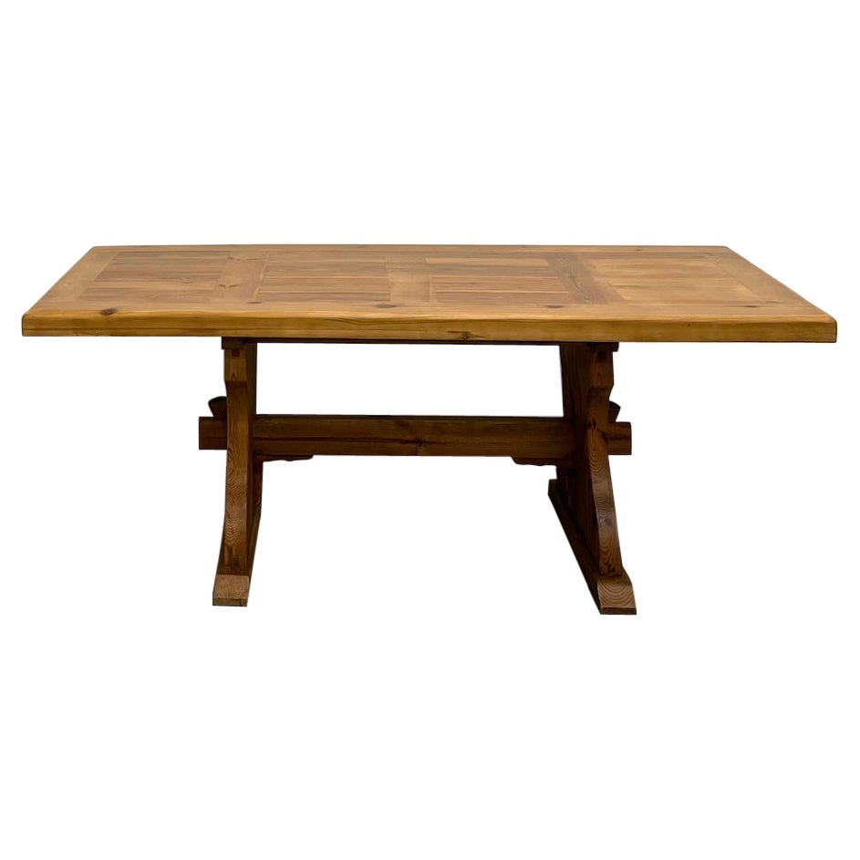 Savoyard monastery table in solid pine, CIRCA 1970