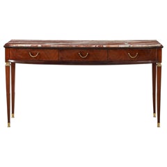 Table console Paolo Buffa avec plateau en marbre, Italie, circa 1950