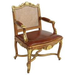 Regency Style Beech Wood Armchair, circa 1880