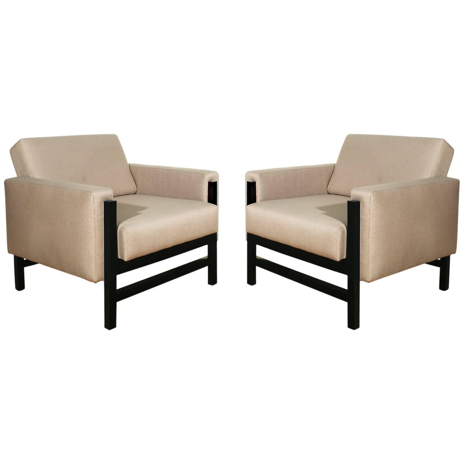 Pair of Cubist Armchairs from the 1960s