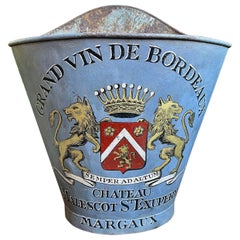 Antique French Vineyard Grape Hod Wine Bucket Chateau Margaux Winery Floral Urn