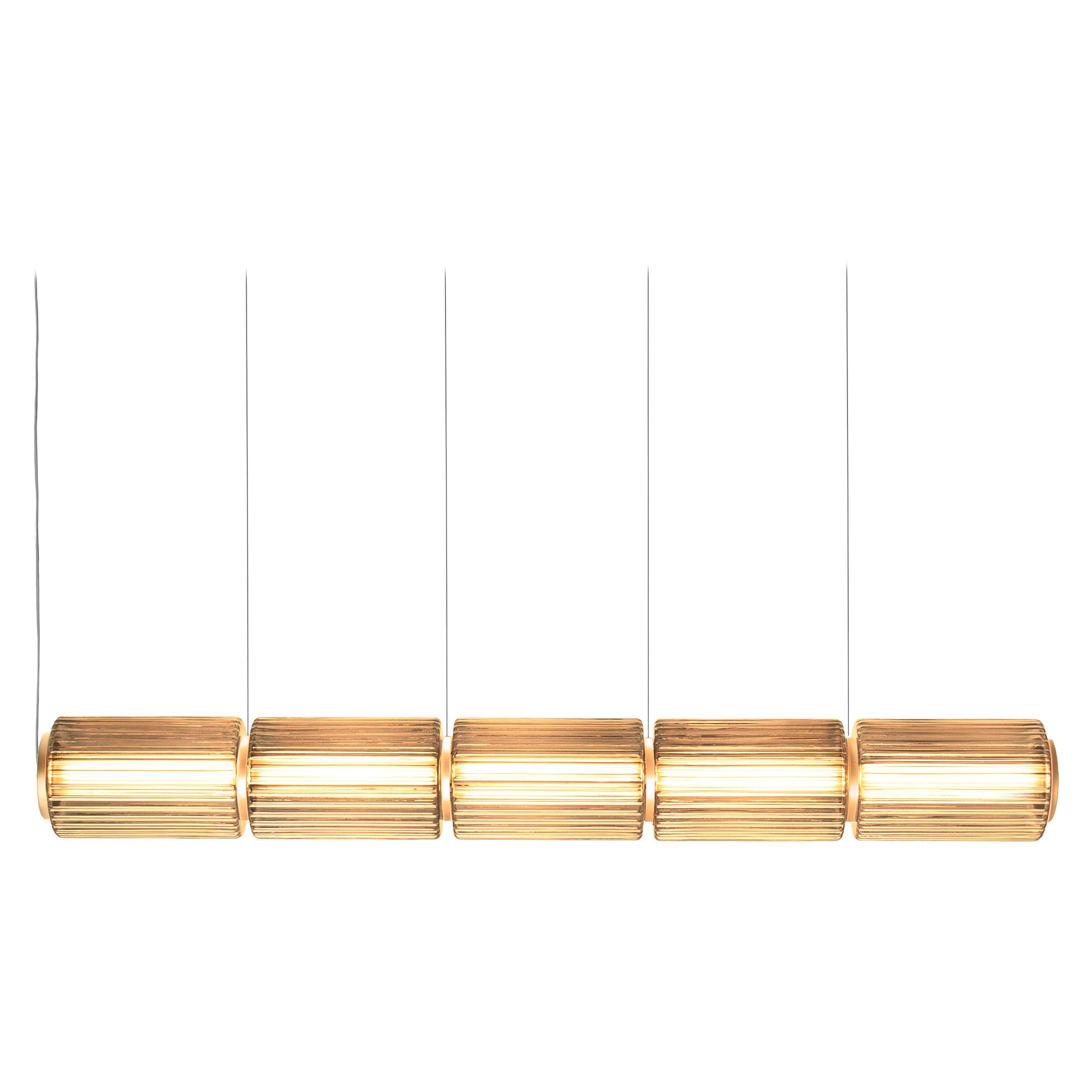 Contemporary Pendant Lamp 'Column' 175-5, Horizontal, Amber