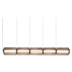 Contemporary Pendant Lamp 'Column' 175-5, Horizontal, Carbon