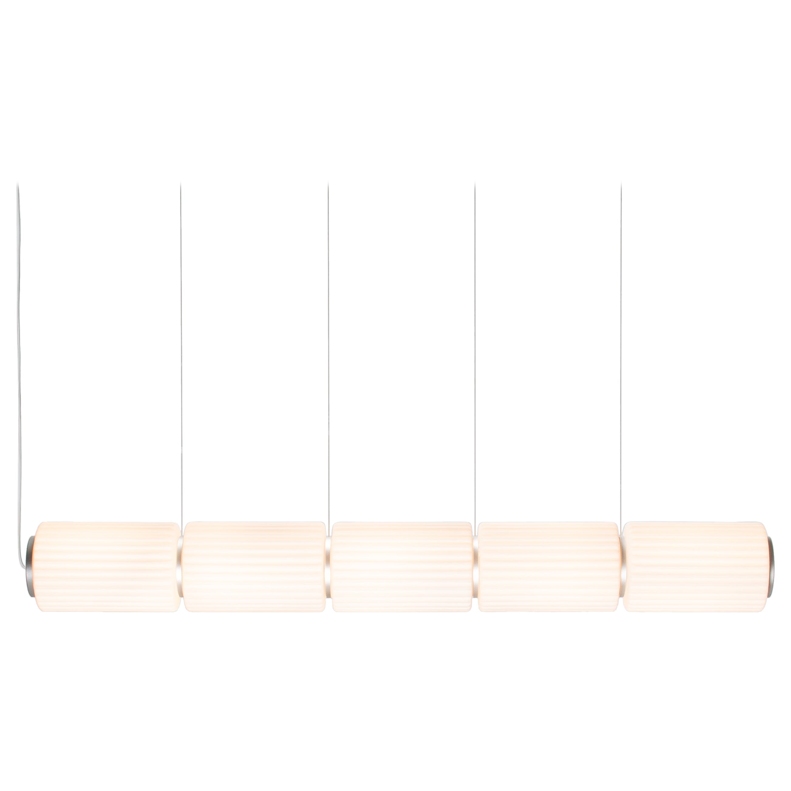 Lampada a sospensione contemporanea 'Column' 175-5, orizzontale, avorio