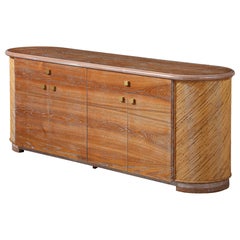 Italian Cerused Oak and Bamboo Cabinet or Buffet, circa 1970