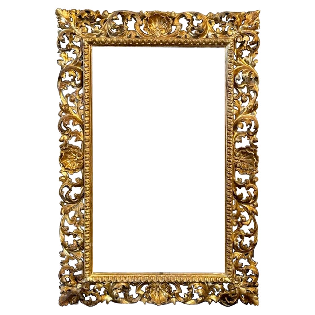 19. Jahrhundert geschnitzt und Giltwood Florentine Frame