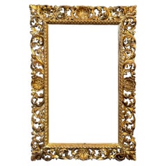 19. Jahrhundert geschnitzt und Giltwood Florentine Frame