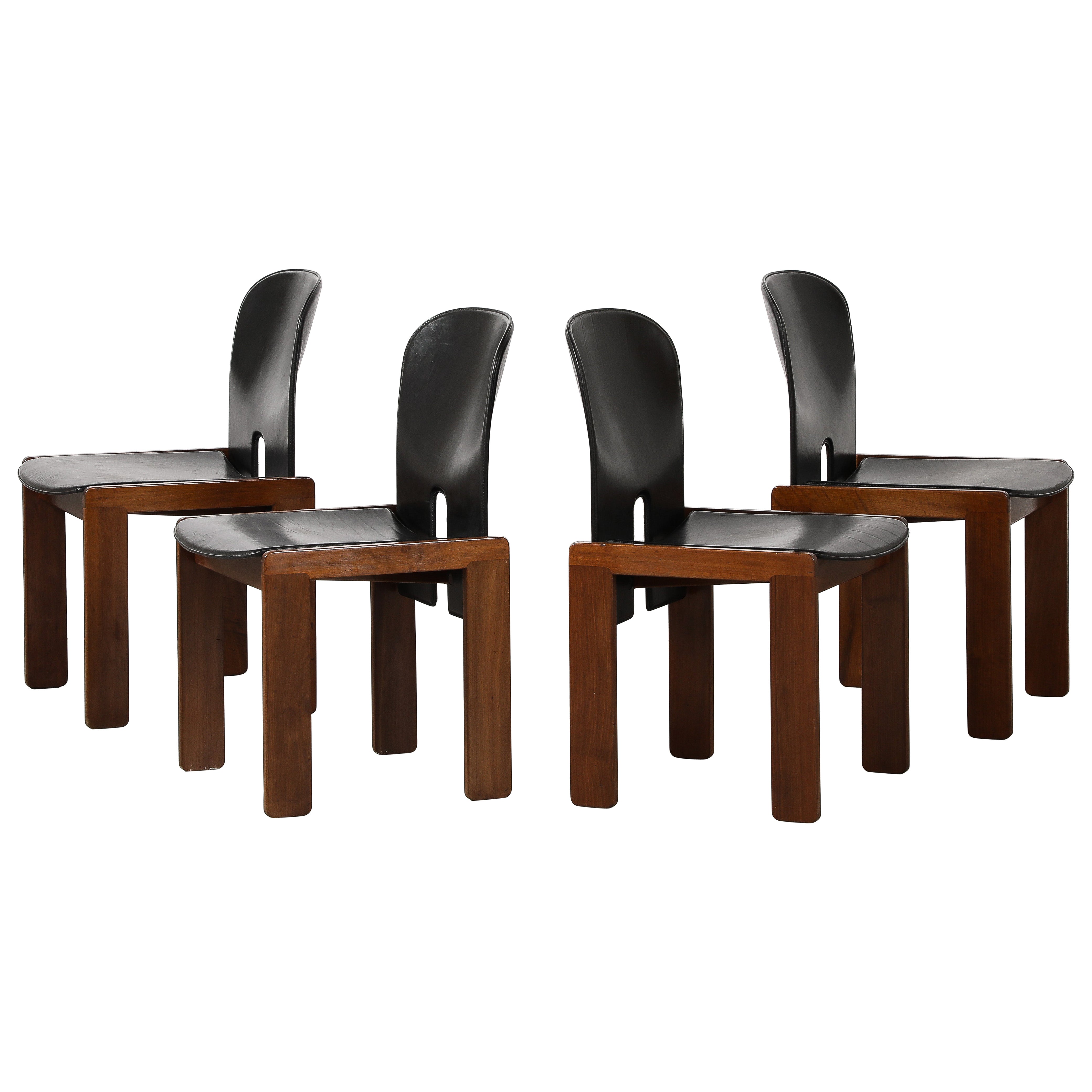 Afra & Tobia Scarpa Modello '121' Set di quattro sedie da pranzo per Cassina, 1965 in vendita