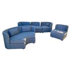 Modulares Sofa-Set aus grauem Flannel mit 5pc-Skulpturen, Henredon, Vintage