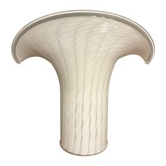 Large Murano Lily Vase in White and Clear