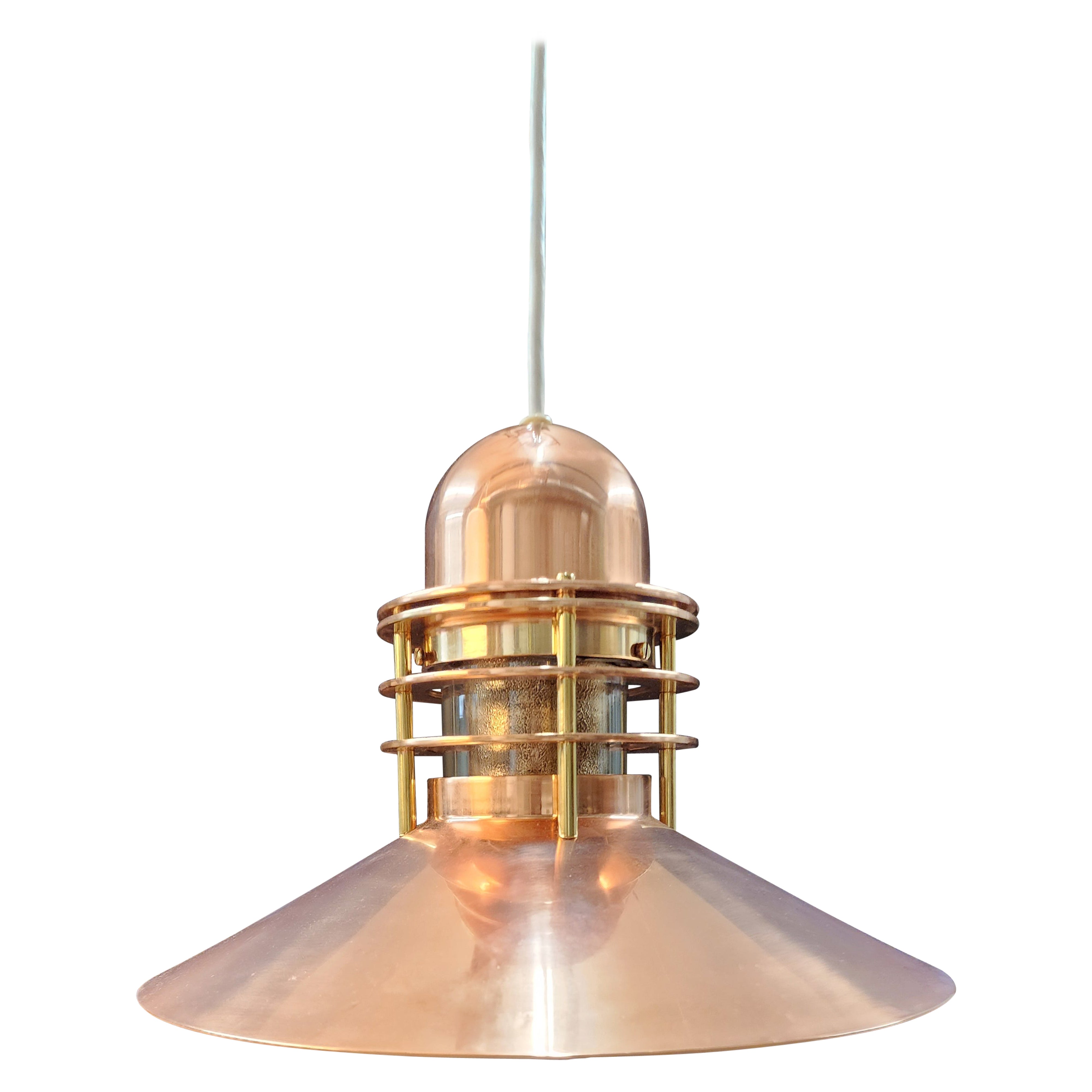 Pendentif vintage en cuivre Nyhavn par Alfred Homann et Ole V. Kjær pour Louis Poulsen en vente