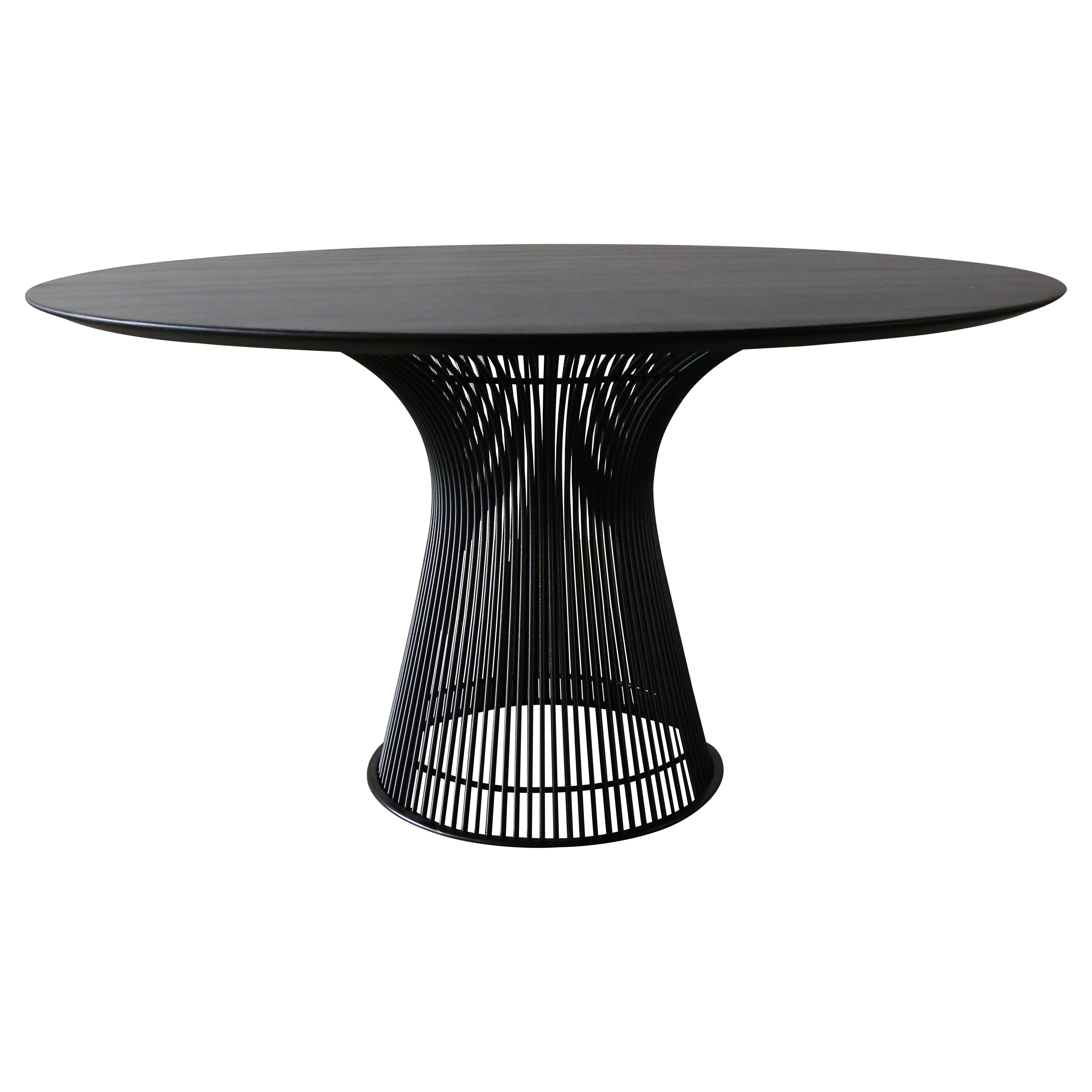 Warren Platner für Knoll 54" Esstisch aus ebonisierter Eiche auf schwarzem Bronzesockel