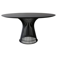 Warren Platner für Knoll 54" Esstisch aus ebonisierter Eiche auf schwarzem Bronzesockel