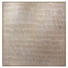 White Acrylic On Natural Paper Extra Extra Large Abstract, France, Contemporary