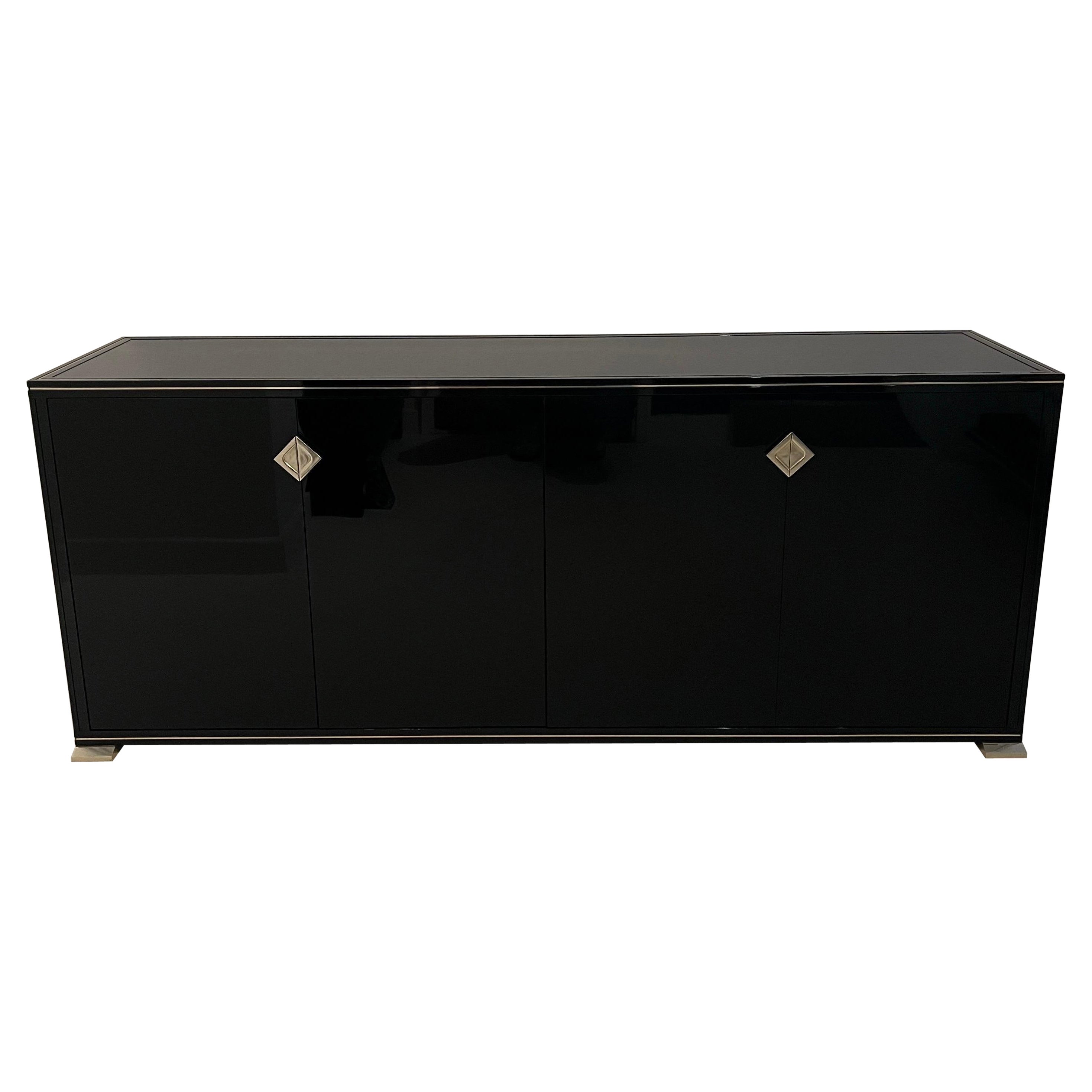 Credenza doppia di Pierre Vandel in oro nero - anni '80 ca.