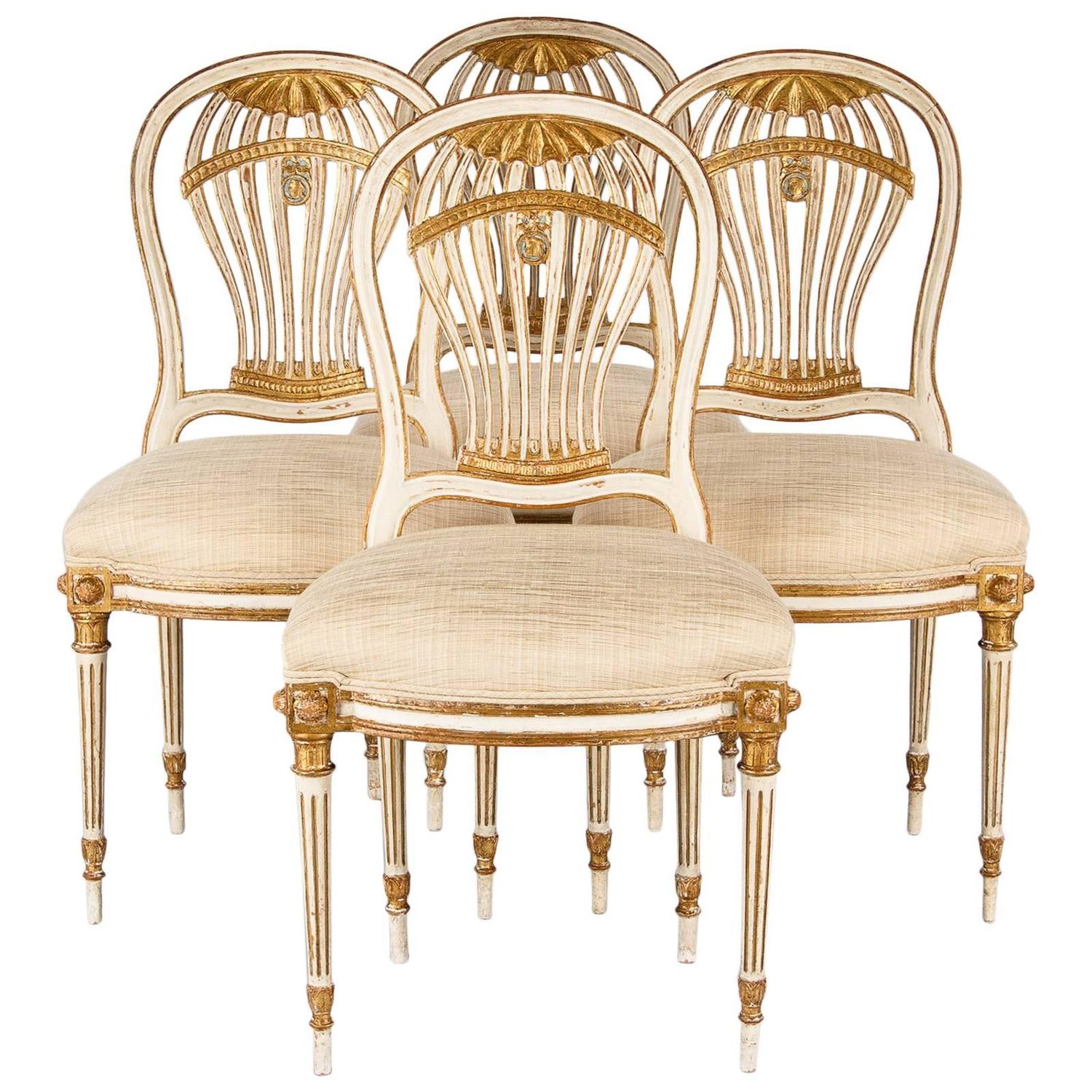 Set Of Four Louis Xvi Style Montgolfiere Chairs Circa 1920s At Set Of Four Louis Xvi Style Montgolfiere Chairs Circa 1920s At 1stdibs