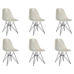 Parchment Eames for Herman Miller Vintage 1960s Fiberglass Shell Chairs