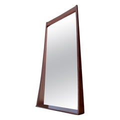 Midcentury 1950s Östen Kristiansson Teak Wall Mirror with Shelf by Luxus Vittsjö