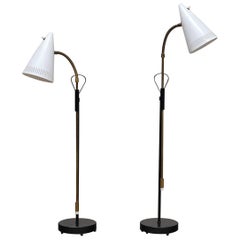Pair of Falkenbergs Belysning Adjustable Floor Lamps, Model 7070, Sweden, 1960s