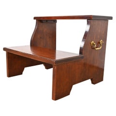Baker Furniture Style Georgian Mahogany Library Steps or Bedside Steps