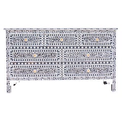 Commode anglo-indienne en nacre noire fabriquée à la main par Artisanal