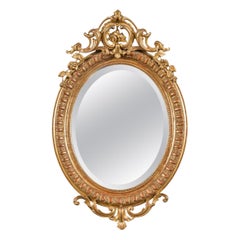 French 19th Century Gilt Gesso Oval Wall Mirror